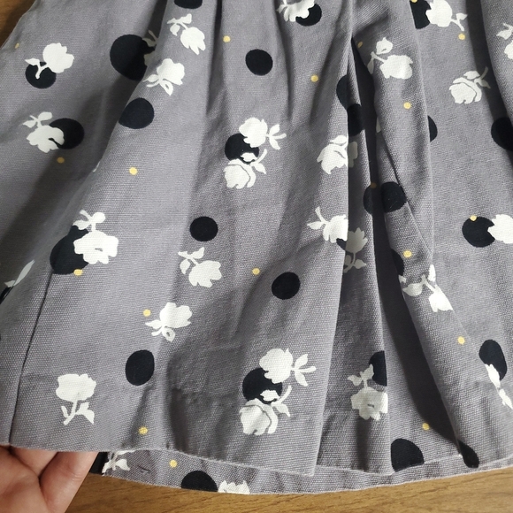 Janie and Jack Girls Skirt Size 5 Floral Polka Dot Pleated Side Zip Gray Casual - Picture 3 of 8